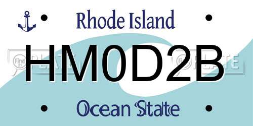 HM0D2B Rhode Island License Plate