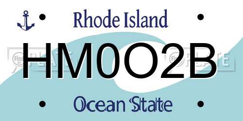 HM0O2B Rhode Island License Plate