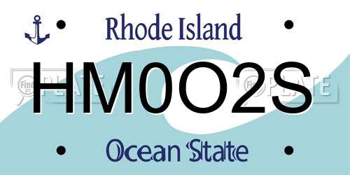 HM0O2S Rhode Island License Plate