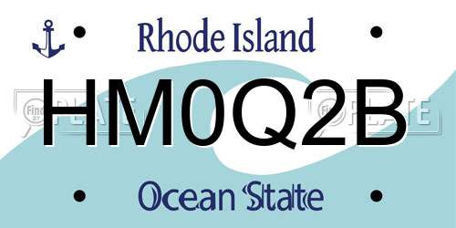 HM0Q2B Rhode Island License Plate