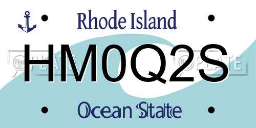 HM0Q2S Rhode Island License Plate