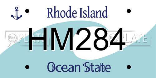 HM284 Rhode Island License Plate