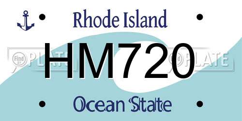 HM720 Rhode Island License Plate