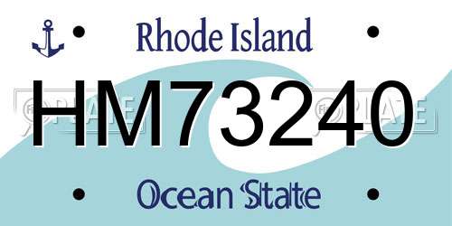 HM73240 Rhode Island License Plate