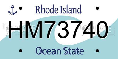 HM73740 Rhode Island License Plate