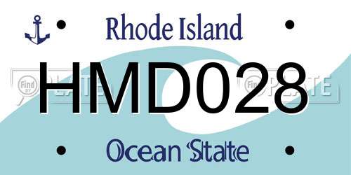 HMD028 Rhode Island License Plate