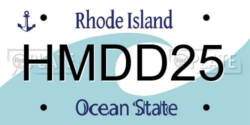 HMDD25 Rhode Island License Plate