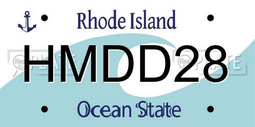 HMDD28 Rhode Island License Plate