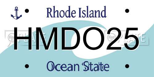 HMDO25 Rhode Island License Plate