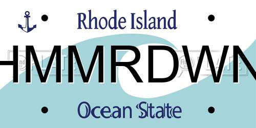 HMMRDWN Rhode Island License Plate