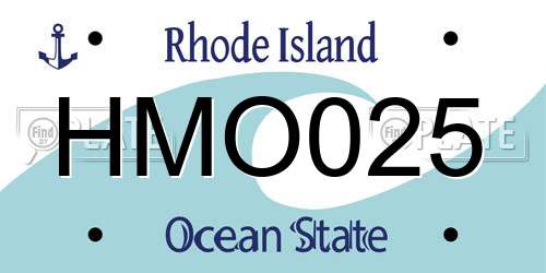 HMO025 Rhode Island License Plate