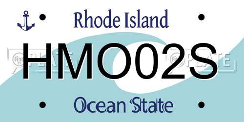 HMO02S Rhode Island License Plate