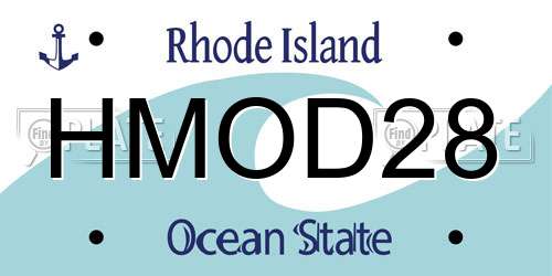 HMOD28 Rhode Island License Plate