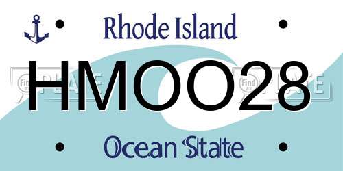 HMOO28 Rhode Island License Plate