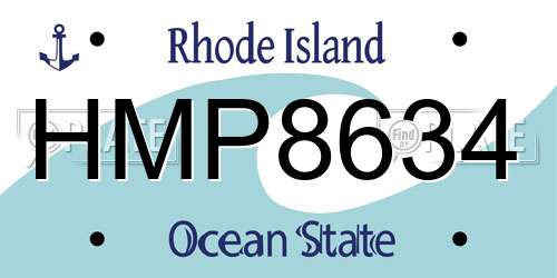 HMP8634 Rhode Island License Plate