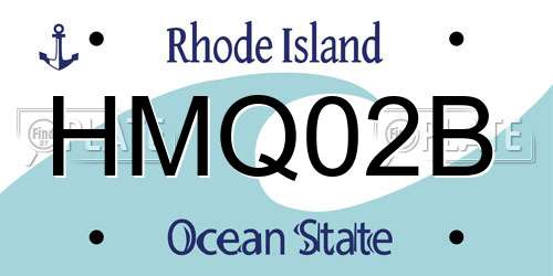 HMQ02B Rhode Island License Plate