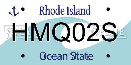 HMQ02S Rhode Island License Plate