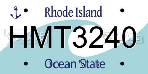 HMT3240 Rhode Island License Plate
