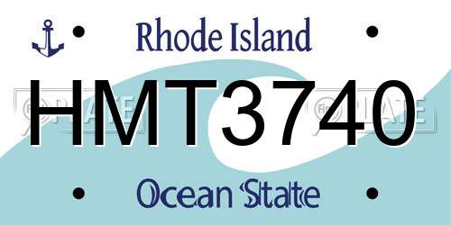 HMT3740 Rhode Island License Plate