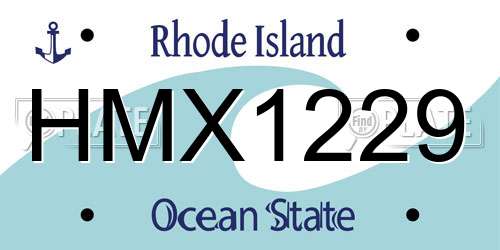 HMX1229 Rhode Island License Plate