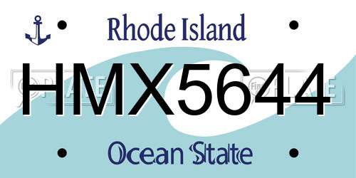 HMX5644 Rhode Island License Plate