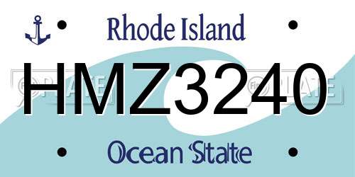HMZ3240 Rhode Island License Plate