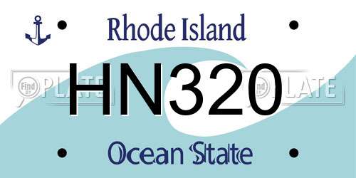 HN320 Rhode Island License Plate