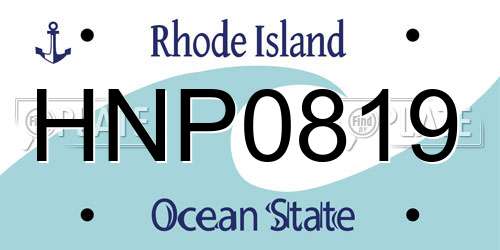 HNP0819 Rhode Island License Plate