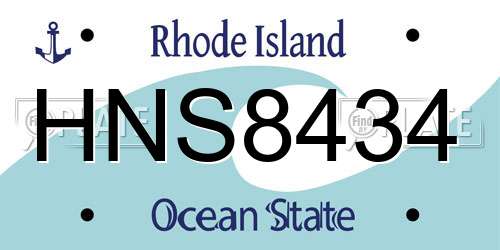 HNS8434 Rhode Island License Plate