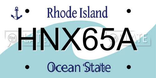 HNX65A Rhode Island License Plate