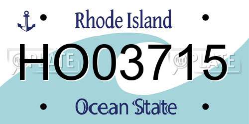 HO03715 Rhode Island License Plate