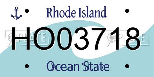 HO03718 Rhode Island License Plate