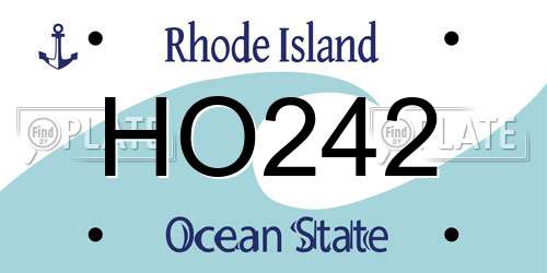 HO242 Rhode Island License Plate