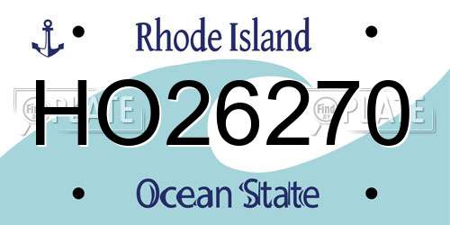 HO26270 Rhode Island License Plate