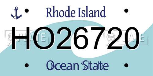 HO26720 Rhode Island License Plate