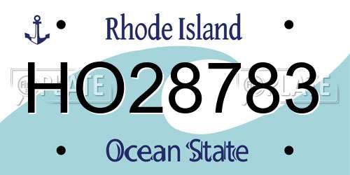 HO28783 Rhode Island License Plate