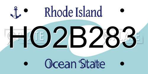 HO2B283 Rhode Island License Plate