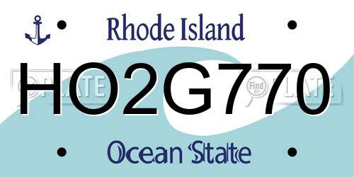 HO2G770 Rhode Island License Plate