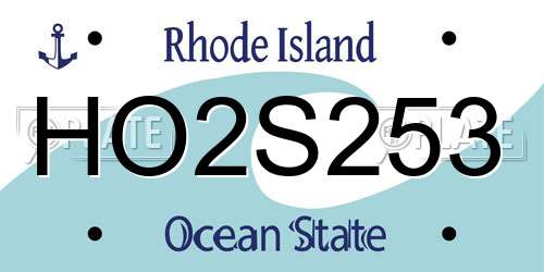 HO2S253 Rhode Island License Plate