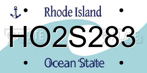 HO2S283 Rhode Island License Plate