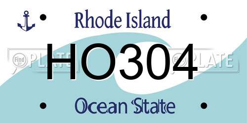 HO304 Rhode Island License Plate
