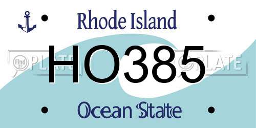 HO385 Rhode Island License Plate
