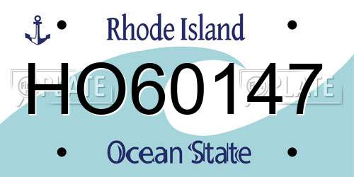HO60147 Rhode Island License Plate