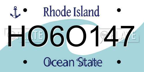 HO6O147 Rhode Island License Plate