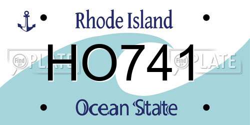 HO741 Rhode Island License Plate