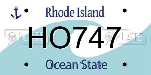 HO747 Rhode Island License Plate