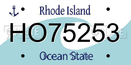 HO75253 Rhode Island License Plate