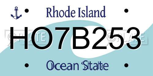 HO7B253 Rhode Island License Plate