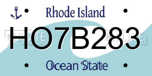 HO7B283 Rhode Island License Plate