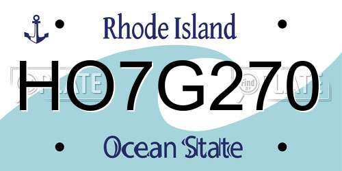 HO7G270 Rhode Island License Plate